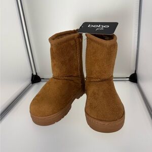 Bebe Girls' Faux Fur Lined Brown Winter Toddler Girl Boots Size 7 New